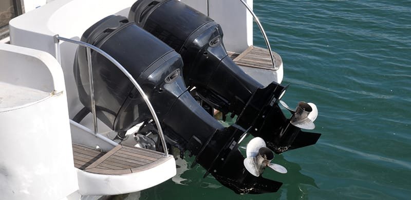 Close-up of an Inboard Engine Inside a Speedboat 
